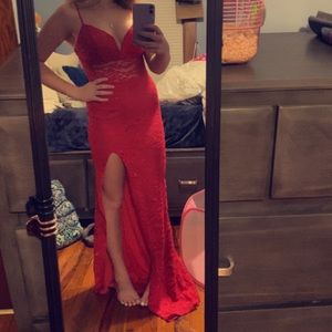 Red dress from david’s bridal it’s a size 3